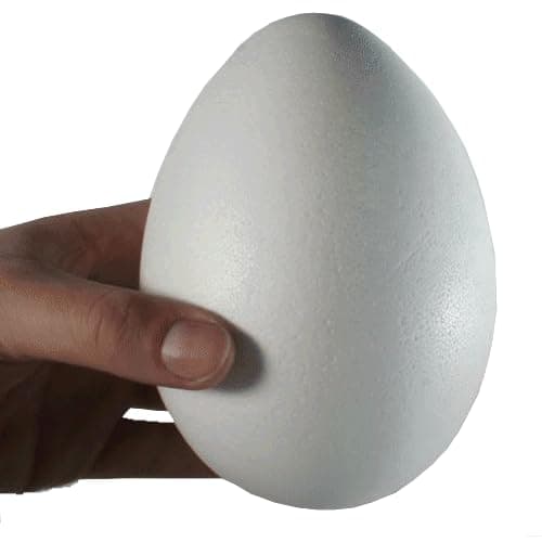 Image of White Solid Polystyrene Foam Eggs Styrofoam, 120mm (12cm) - Pack of 5 - Suitable For School DIY Craft Projects, Art, Crafts, Home, School Projects, Party Decorations, Painting DIY, Christmas, Xmas