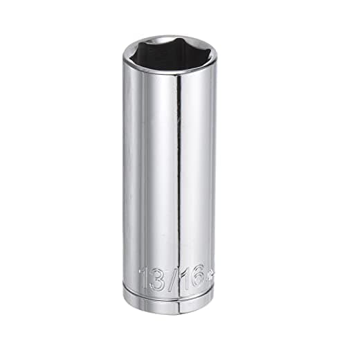 Image of sourcing map 13/16" 6 Point Deep Socket 1/2" Drive 3" Length SAE Sizes CR-V Steel