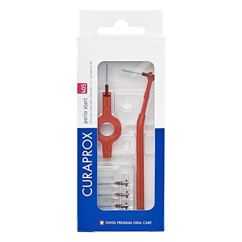 Image of Curaprox Interdental Brush Set CPS Perio Start – for Larger Gaps & Gum Care | Includes 5 Brushes & Dual Holders (CPS 405 Perio Start)