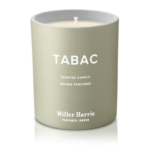 Image of Miller Harris Tabac Scented Candle 220g – Natural Wax Luxury Candle | Warm & Smoky Tobacco Leaf Fragrance
