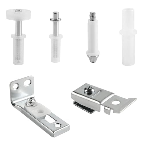 Image of 6 Pcs Bi-Fold Door Repair Kit, Bifold Door Hardware Repair Replacement Part with 3/8" Pivots, 7/8" to 1" Guide Wheel and Brackets for Accordion Barn Folding Door