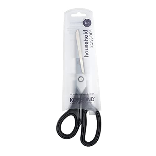Image of Korbond Scissors 8 INCH (20cm) Soft Grip Handle, Ideal for Household, Multi-Purpose, Fabric, Crafting, Sewing, Quilting, Paper, Kitchen. AMBIDEXTROUS – for Right-& Left-Handed Users, 8inch