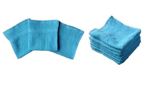 Image of 2 Pack Face Flannels/Face Cloths 100 Percent Cotton Colour Turquoise