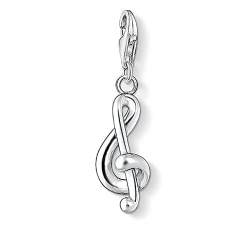 Image of Thomas Sabo Women Charm Pendant Treble Clef Charm Club 925 Sterling Silver 0845-001-12