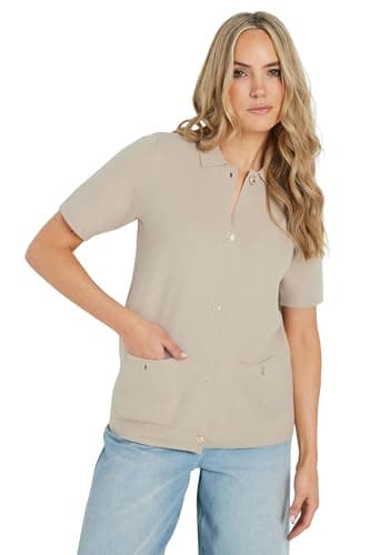 Image of Long Tall Sally - Lts Tall Brown Knitted Button Cardigan - Women's