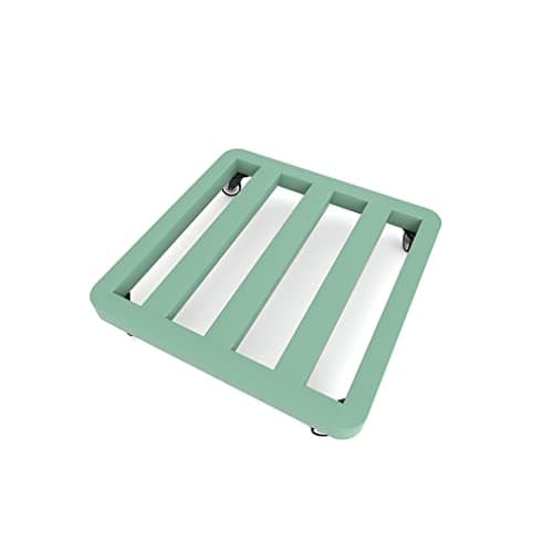 Image of YiHYSj Plant Stand on 4 Wheels Heavy Duty Plant Pot Holder Large Trolley Metal plant pot Rack Shelf Square Plant Pot Caddy for Indoor Outdoor Home Garden Load capacity 150 kg (Copper,40x40cm)