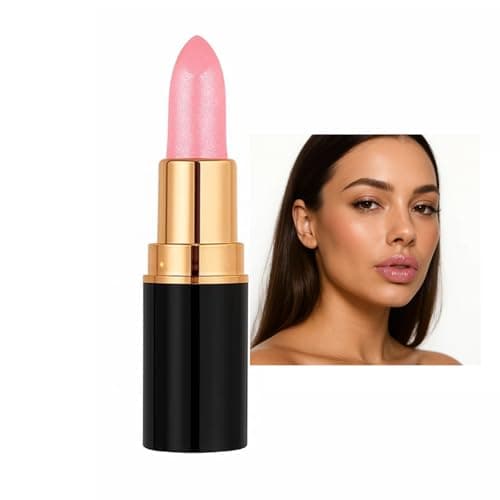 Image of Glitter Lipstick Soft Pink Tone - Long Lasting Waterproof Shimmer Hydrating Lip Gloss - Moisturizing Smooth Glossy Texture Lightweight Makeup Lipstick for Women (#02 Soft Pink Tone)