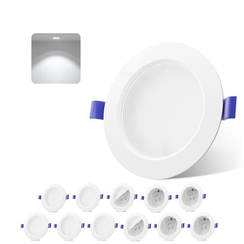 Image of novapollo 9W LED Recessed Ceiling Lights 12 Pack - 720 LM Ceiling Spotlights, 6500K Cool White Light, Cut Φ120mm, Ultra Slim Easy Install LED Downlights Ceiling for Office Living Room UK CA Certified