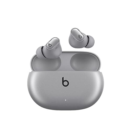 Image of Beats Studio Buds + (2023) – True Wireless Noise Cancelling Earbuds, Enhanced Apple & Android Compatibility, Built-in Microphone, Sweat-Resistant Bluetooth Headphones, Spatial Audio – Cosmic Silver