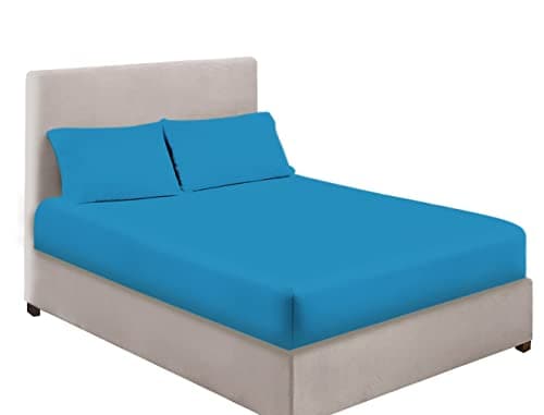 Image of Extra Deep Bedding 100% Extra deep Fitted Sheets 16" 40CM Egyptian Cotton 200TC 15 Colours Single Double King Super King (Double, Teal)