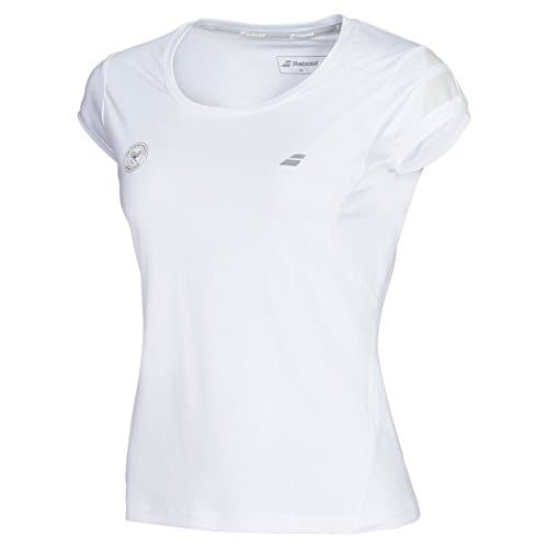 Image of Babolat Performance Outerwear Wimbledon Cap Sleeve, Womens, Performance Wimbledon Capsleeve Women, white, M