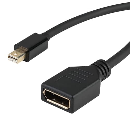 Image of Jesiah Mini DisplayPort to DisplayPort Adapter, 30cm Mini DP to DP Female Converter Cable 8K HD Resolution Ready for Monitor Display Compatible with Thunderbolt and Thunderbolt 2 Port