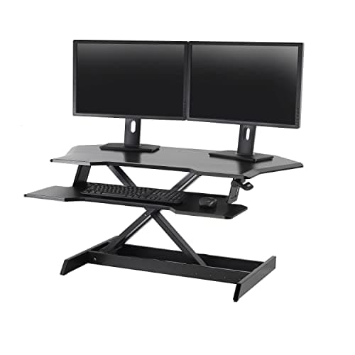 Image of Ergotron WorkFit Corner - Standing desk converter - black - black base