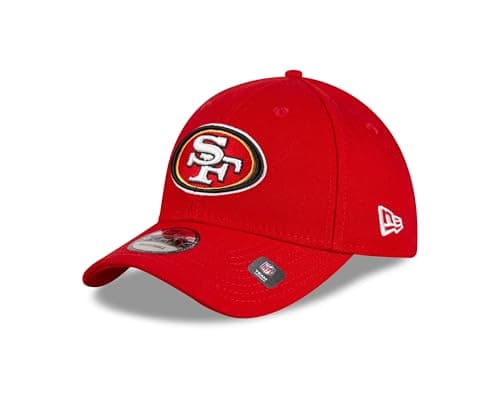 Image of New Era Men's The League 9Forty San Francisco 49Ers Offical Team Colour Baseball Cap, Red, One Size