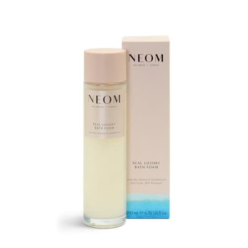 Image of NEOM - Real Luxury Bath Foam (200ml) | 100% Natural Fragrance | Lavender, Jasmine & Sandalwood | Essential Oil | Scent To De-Stress