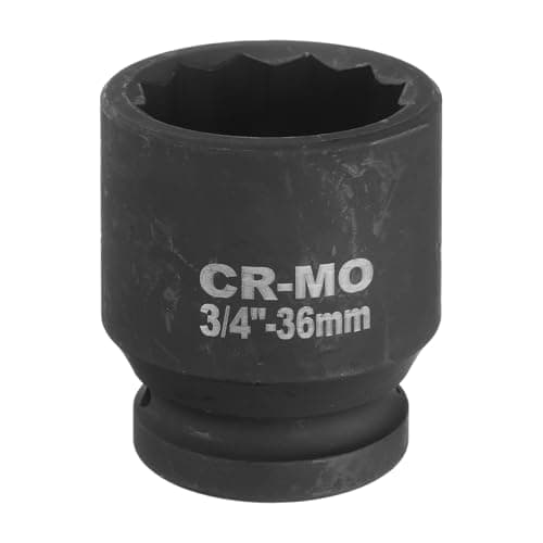 Image of sourcing map 3/4-Inch Drive 12 Point Impact Socket 36mm Metric Spindle Axle Nut Socket Driver Wrench for Auto Repair Easy Removal