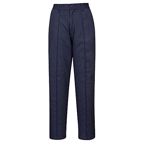 Image of Portwest LW97 Women’s Elasticated Tailored Fit Work Trousers with Pockets - Lightweight Safety Workwear, Navy, L