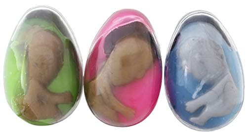 Image of Toyland® Pack of 3 x 8.5cm Alien Egg Toy - Alien In Goo & Plastic Egg - Novelty & Gag Toys