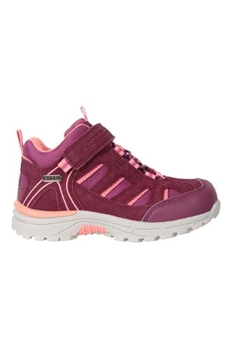 Image of Mountain Warehouse Drift Junior Kids Boots - Waterproof Rain Shoes, Durable & Breathable, Boys & Girls - For Spring Summer, Walking, Hiking & Outdoors Berry Kids Shoe Size 10
