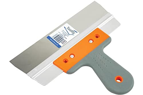 Image of Toolty Stainless Steel Taping Knife, Flexible Wall Putty Knife, Drywall Scraper, Finishing Coat Spatula - 250mm (9.84") - Aluminum - DIY - TLTY-2021