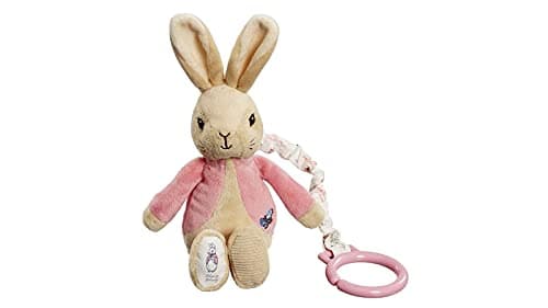 Image of Rainbow Designs PO1452 Beatrix Potter Flopsy Jiggle Attachable Peter Rabbit Pram Toy,Pink