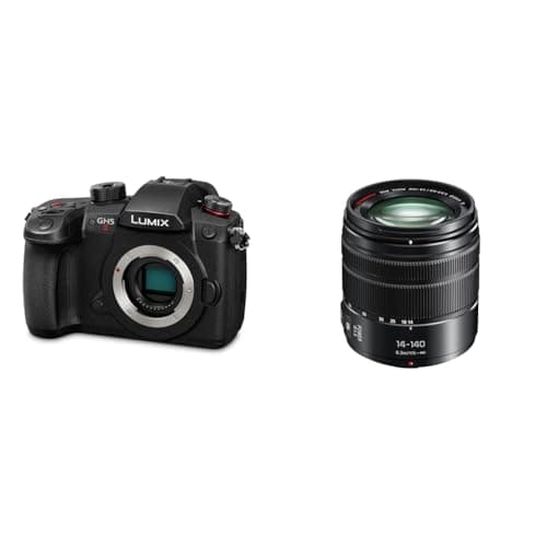 Image of Panasonic LUMIX GH5M2 Mirrorless Camera with wireless live streaming - Black & LUMIX H-FSA14140E G Vario 14-140 mm Interchangeable Lens - Black