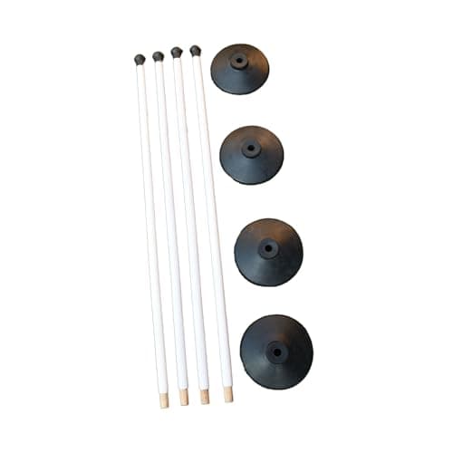 Image of Uwin Rounders Post and Base Set, Durable plastic posts with stable weighted bases, pack of 4, for school and field sports, easy setup for all surfaces