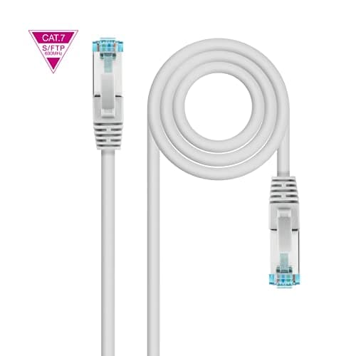Image of NANOCABLE 10.20.1700-L150 - Cat7 600MHZ LSZH SFTP PIMF AWG26 Network Cable, Grey, 1.5 m