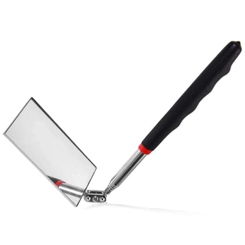 Image of LEONTOOL Telescoping Auto Inspection Mirror 360° Swivel Head Rectangular Mechanic Mirrors Extendable Mirrors Up to 35" Long Inspection Mirror on a Stick for Checking Observe Vehicle and Small Details