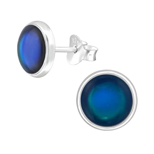 Image of Round Colour-Changing Sterling Silver Mood Emotions Stud Earrings - Boxed 8 x 8mm
