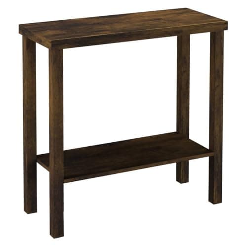 Image of URBNLIVING 2-Tier Wooden Narrow Console Side Table, Entryway Hallway Furniture, Slim Storage & Display Table with Open Shelves, Sturdy Construction, Contemporary Finishes, Ideal for Home and Office