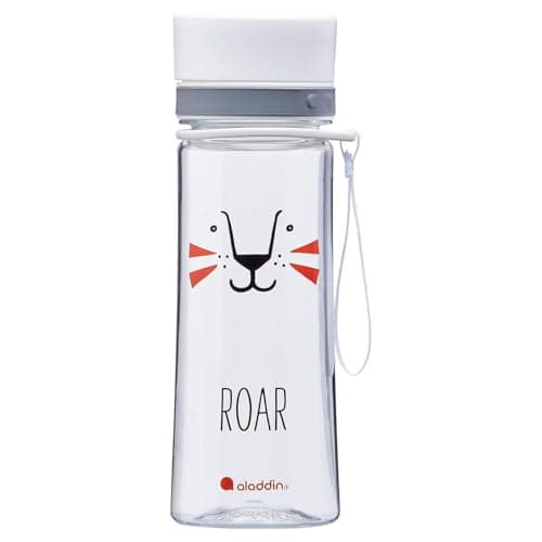 Image of Aladdin My First Aveo Lion Childrens Water Bottle 0.35L White – Leakproof - Wide Opening for Easy Fill - BPA-Free - Kids Water Bottles for School - Stain and Smell Resistant - Dishwasher Safe