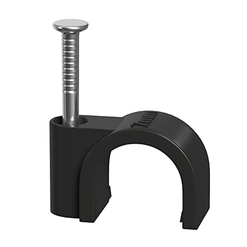 Image of Round Cable Clips 7mm Black - Pack of 100