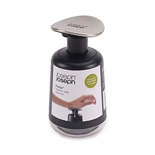 Image of Joseph Joseph Presto Hygienic Bathroom Soap pump dispenser, refillable – Grey/ Stainless Steel, 24