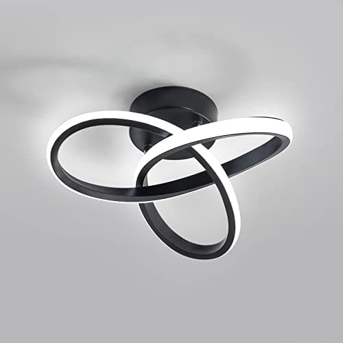 Image of Goeco LED Ceiling Light, Modern Ceiling Lamp 20W 2200LM, Indoor Black Ceiling Light for Bedroom Kitchen Hallway Office Living Room, Diameter 25cm, Color Temperature 3000K/4500K/6500K