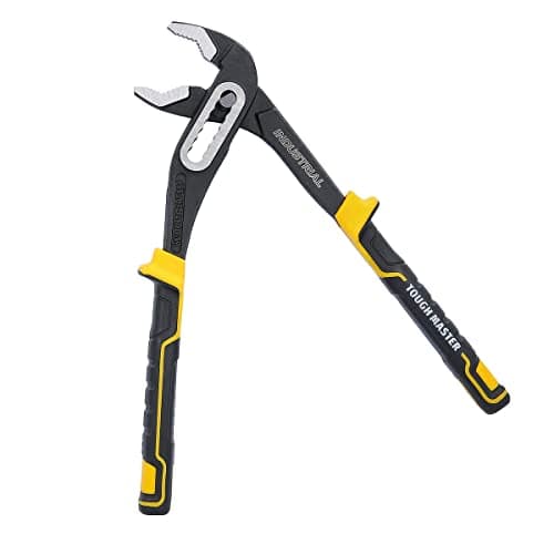 Image of TOUGH MASTER Water Pump Pliers 10" 250mm Quick Change Adjustable Multigrip Groove Joint Pliers Industrial Plumbing Tools with Non-Slip Handle for Tightening & Loosening Nuts, Bolts, Pipe