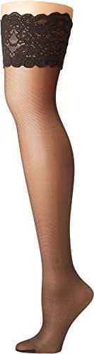 Image of Wolford Women's Satin Touch 20 Stay-Up 20 Denier, Barely Black, Medium