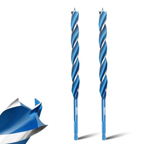 Image of Teronbeta Wood Drill Bit 14mm x 230mm x 2pcs Professional 1/4 Inch Hex Shank Brad Point Auger Drill Bits for Wood