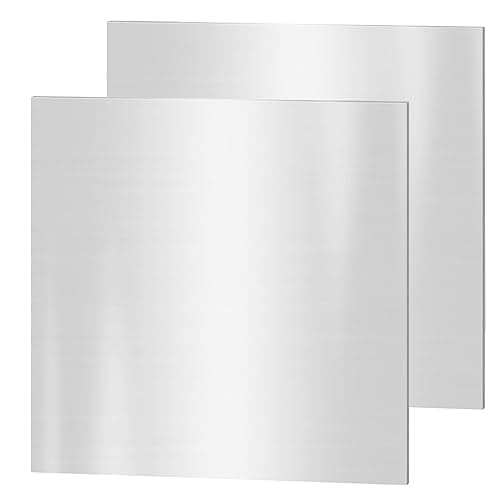Image of 304 Stainless Steel Sheets, 2PCS 150 x 150 x 0.8 mm Stainless Steel Plates Stainless Steel Shim Plates Metal Sheets for Kitchen DIY Craft Making