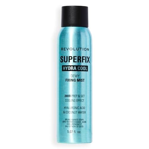 Image of Revolution, Superfix Hydra Cool Prep + Fix Continuous Fixing Mist, Hydrating Face Spray for Makeup, Infused with Aloe Vera, Vegan & Cruelty Free, 150ml