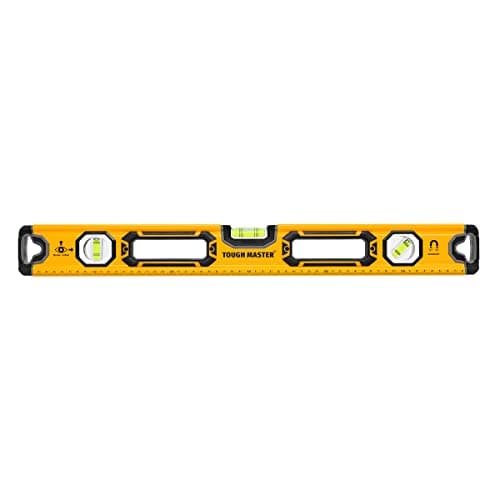 Image of Tough Master Heavy Duty Magnetic Scaffold Spirit Level Builders Level with Horizontal Vertical Bubble Vials for Scaffolding Construction Metal Framework (Spirit Level 600mm Long)