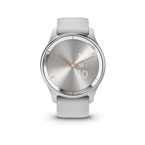 Image of Garmin vívomove Trend, 40mm Stylish Hybrid Smartwatch with Health and Fitness functions, Dynamic Watch Hands, Touchscreen Display and up to 5 days battery life, Mist Grey