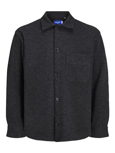 Image of Jack & Jones Male Overshirt Normal Cut Overshirt, Black, L