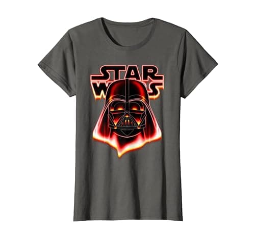 Image of Star Wars Darth Vader Red Glow Portrait T-Shirt, Women, Asphalt Grey, X-Large