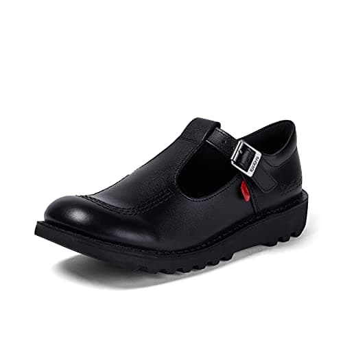 Image of Kickers Girl's Kick T Bar Black School Shoes | Classic & Stylish | Extra Comfortable | Premium Quality, Black, 3 UK Child