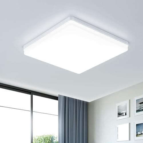 Image of EASY EAGLE LED Ceiling Light 48 W, 4800 LM 6500 K Super Bright Square LED Ceiling Lamp, IP44 Waterproof Bathroom Light for Living Room, Bedroom, Kitchen, Dining Room, Office, Hallway, 30 cm