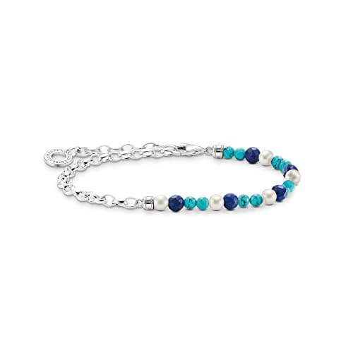 Image of Thomas Sabo Bracelet with blue stones and pearls 925 Sterling Silver