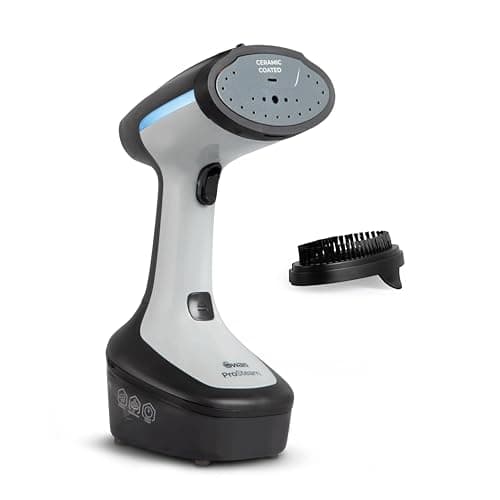 Image of Swan SI12022N Portable Garment Steamer, Lightweight, Jet Steam, Cloth Friendly Ceramic Coated Steam Panel, Removes Bacteria and Odours, 1500W, 300ml Water Tank, 25 g Steam Rate, Black