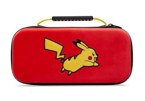 Image of PowerA Protection Case for Nintendo Switch, Switch Lite & OLED Model, Hard Shell Protective Pouch with Carry Handle and 9 Game Cards Storage, Official: Pokemon; Pikachu Jump