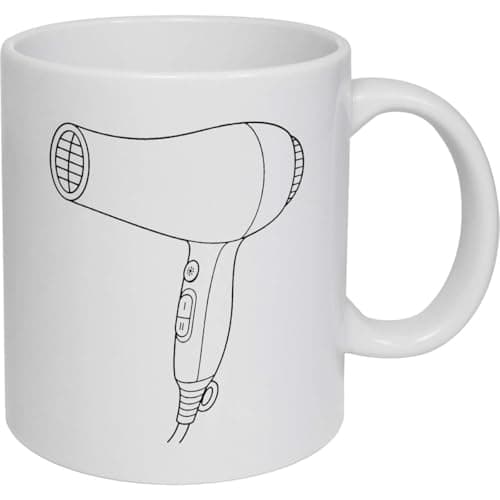 Image of Azeeda 11oz (320ml) 'Hair Dryer Outline' Ceramic Mug/Cup (MG00106566)